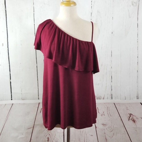 PINK ROSE Women's One-Shoulder Top - Picture 1 of 6